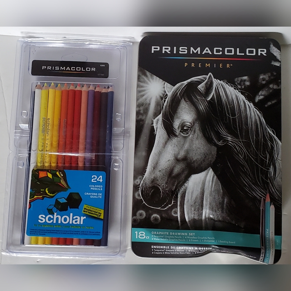 Prismacolor Artist Lot - 24 ct Colored Pencils & Premier Graphite Drawing Set